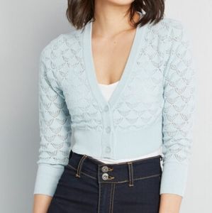 Modcloth Dream of the Crop Pointelle Crop Cardigan
